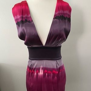 BEBE Deep V Neck Mini Dress